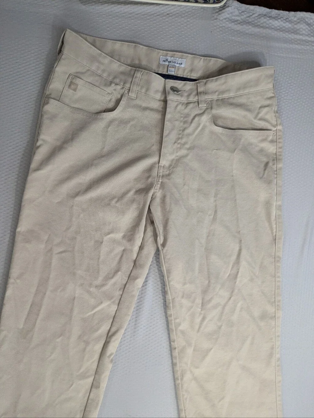 Peter Millar Pants Mens 31x34 Beige EB66 5 Pocket Performance Stretch Golf